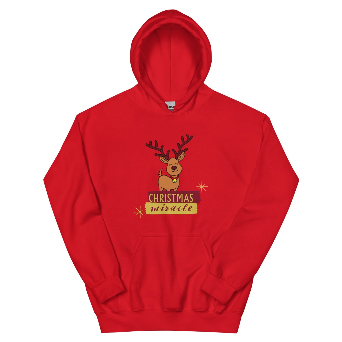 Red Hoodie with cute raindeer - Nordic OfficialProduct mockup