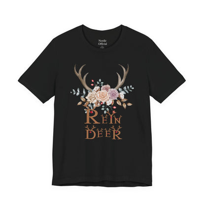 🦌🌸 Reindeer Floral Antlers – Festive Boho Tee - Nordic Official🦌🌸 Reindeer Floral Antlers – Festive Boho TeeT-Shirt