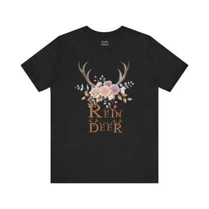 🦌🌸 Reindeer Floral Antlers – Festive Boho Tee - Nordic Official🦌🌸 Reindeer Floral Antlers – Festive Boho TeeT-Shirt