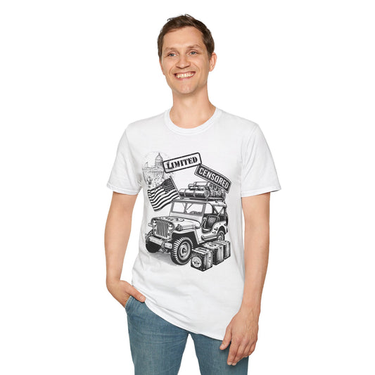 Road to Independence – USA Flag & Car Graphic Tee - Nordic OfficialRoad to Independence – USA Flag & Car Graphic TeeT-Shirt