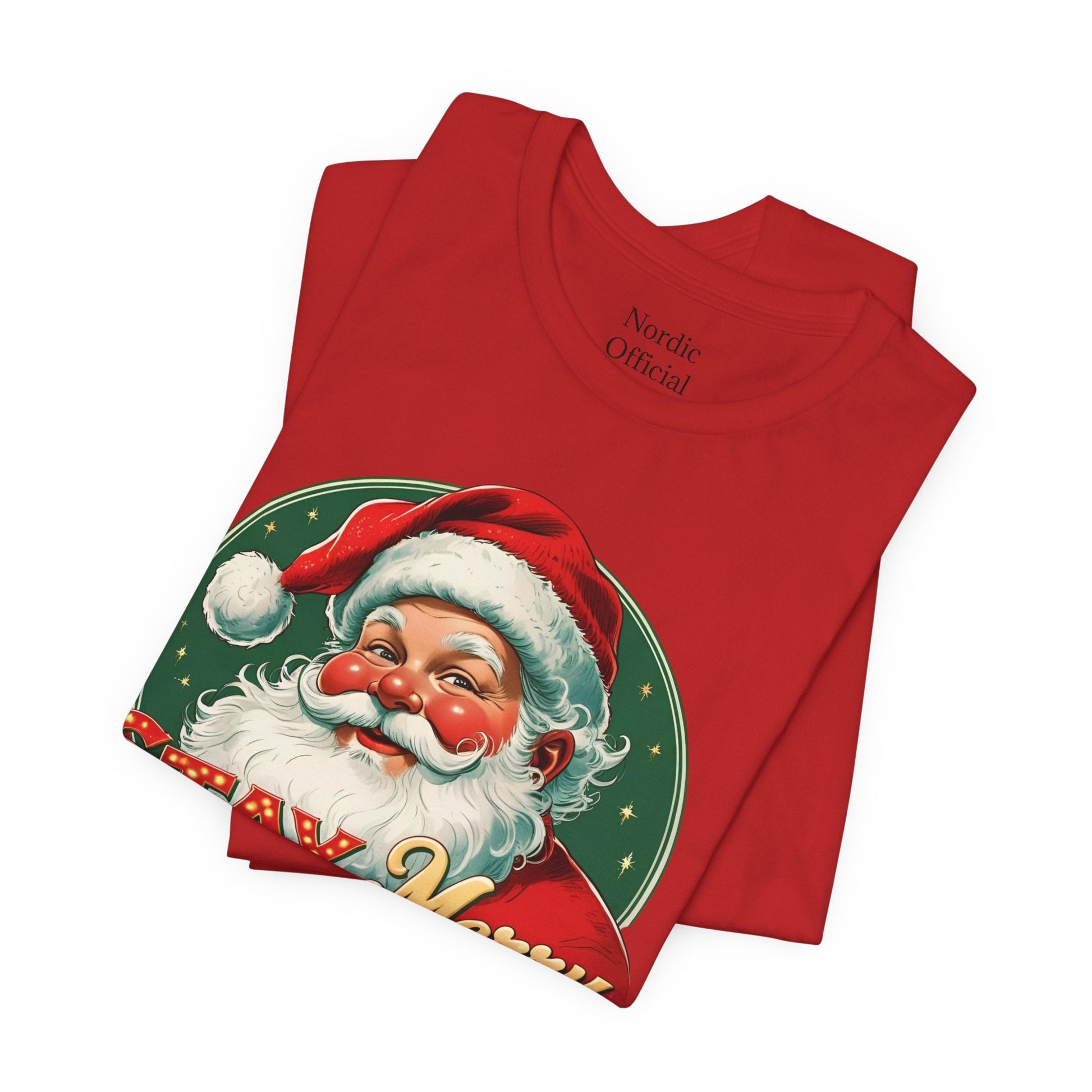 Stay Merry Bright – Vintage Santa Tee - Nordic OfficialStay Merry Bright – Vintage Santa TeeT-Shirt