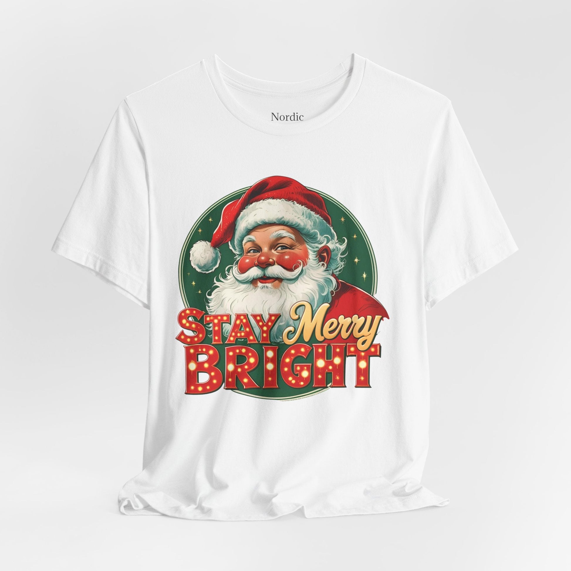 Stay Merry Bright – Vintage Santa Tee - Nordic OfficialStay Merry Bright – Vintage Santa TeeT-Shirt