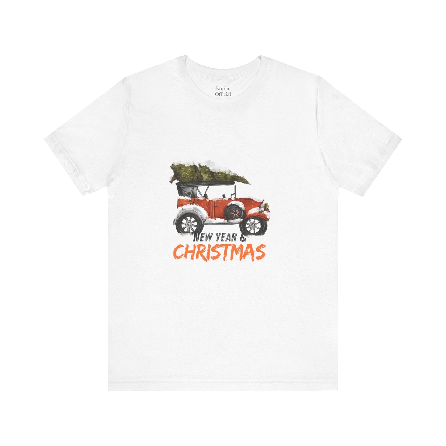 Vintage Christmas Car Unisex Jersey Tee – Holiday Adventure Vibes - Nordic OfficialVintage Christmas Car Unisex Jersey Tee – Holiday Adventure VibesT-Shirt