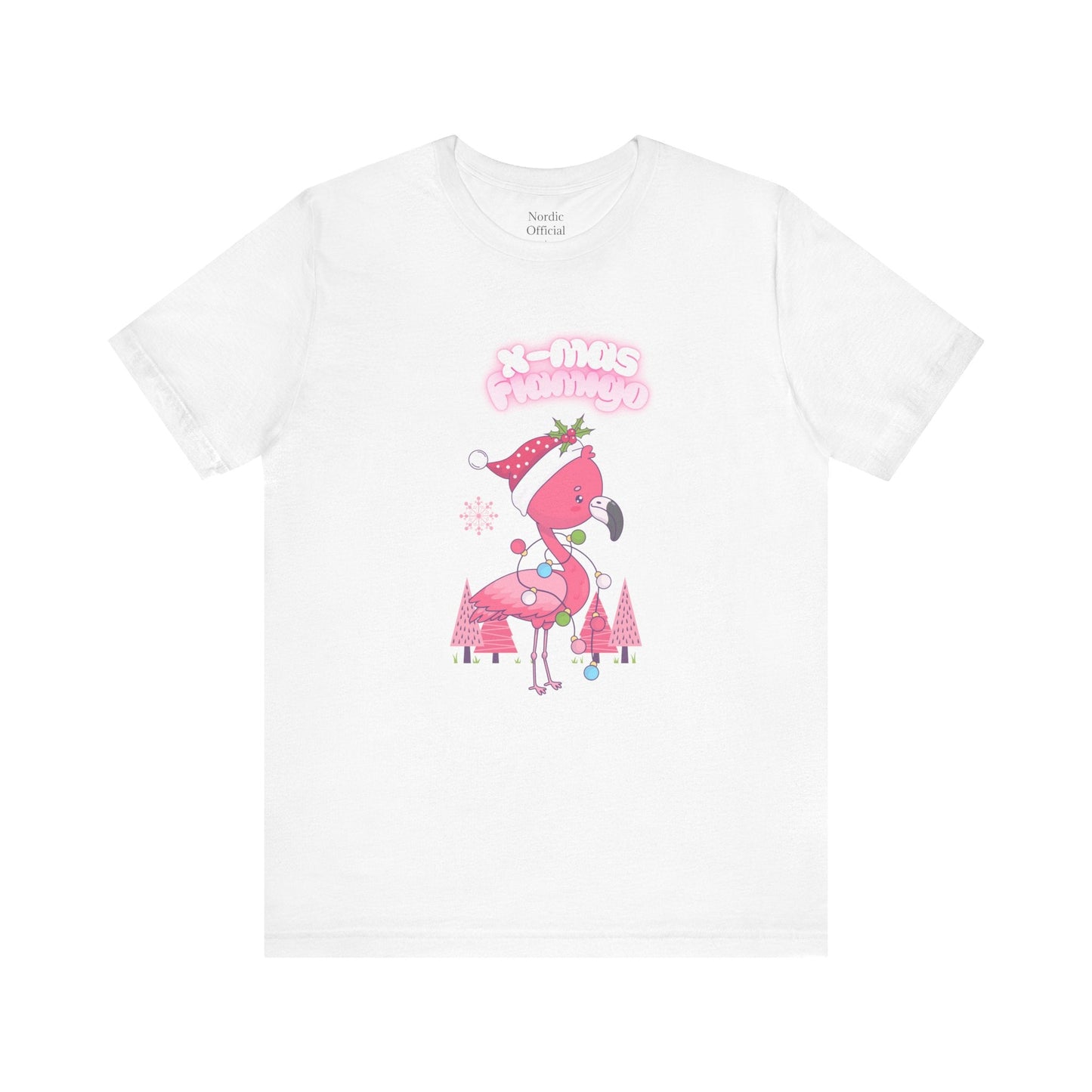 X - Mas Flamingo Unisex Jersey Tee – Playful Holiday Vibes in Comfort - Nordic OfficialX - Mas Flamingo Unisex Jersey Tee – Playful Holiday Vibes in ComfortT-Shirt
