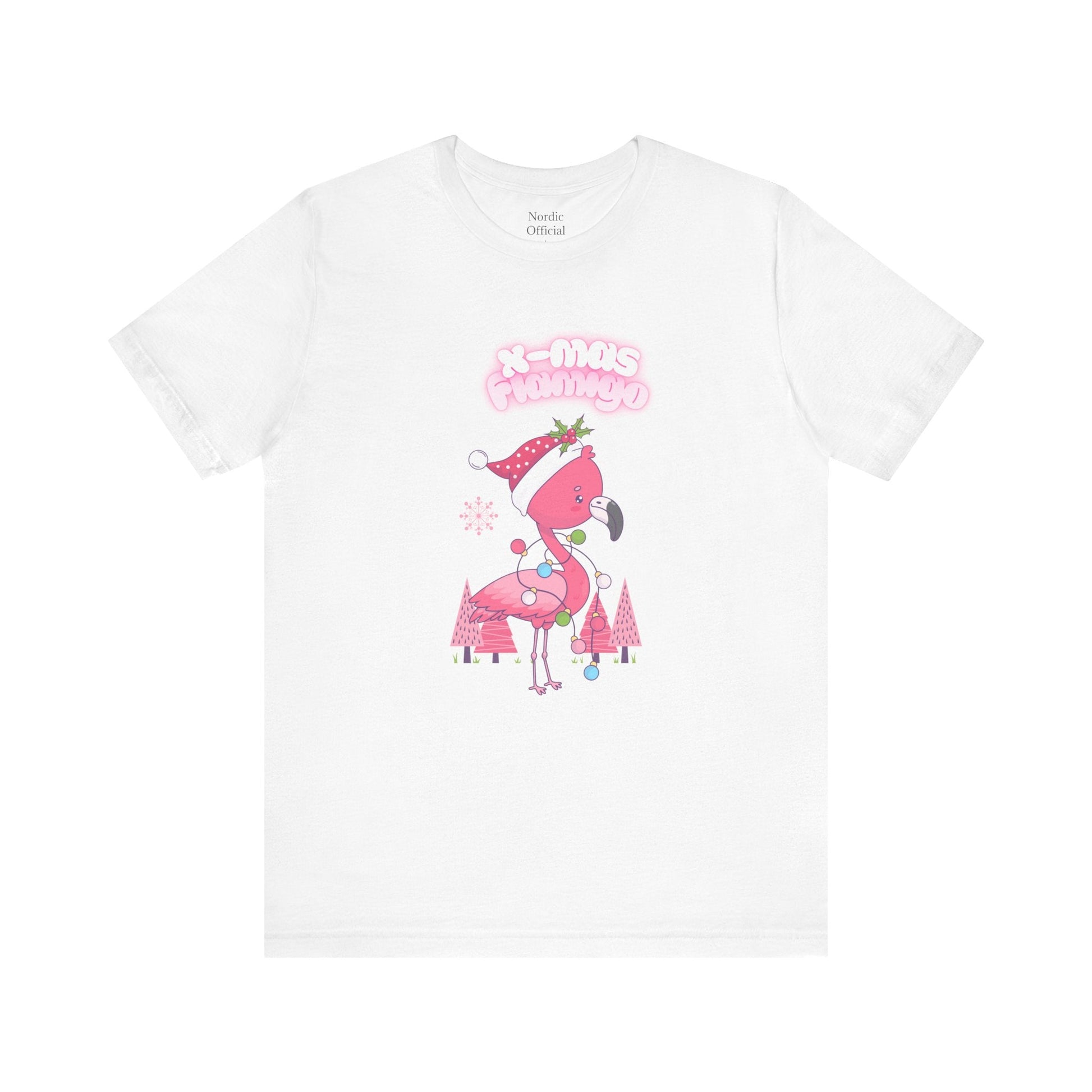 X - Mas Flamingo Unisex Jersey Tee – Playful Holiday Vibes in Comfort - Nordic OfficialX - Mas Flamingo Unisex Jersey Tee – Playful Holiday Vibes in ComfortT-Shirt