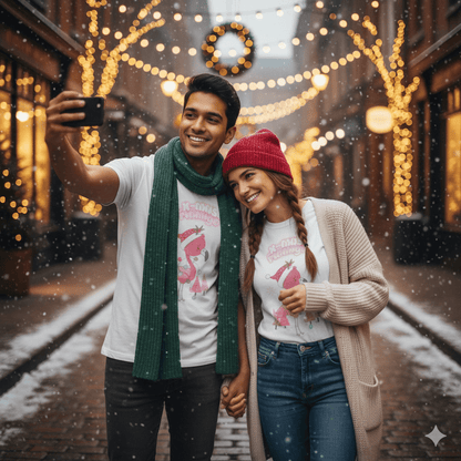 X - Mas Flamingo Unisex Jersey Tee – Playful Holiday Vibes in Comfort - Nordic OfficialX - Mas Flamingo Unisex Jersey Tee – Playful Holiday Vibes in ComfortT-Shirt
